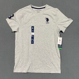 New US Polo Assn. Youth Boys‎ Jersey V Neck Tee T Shirt Size XL (14 16) Grey New